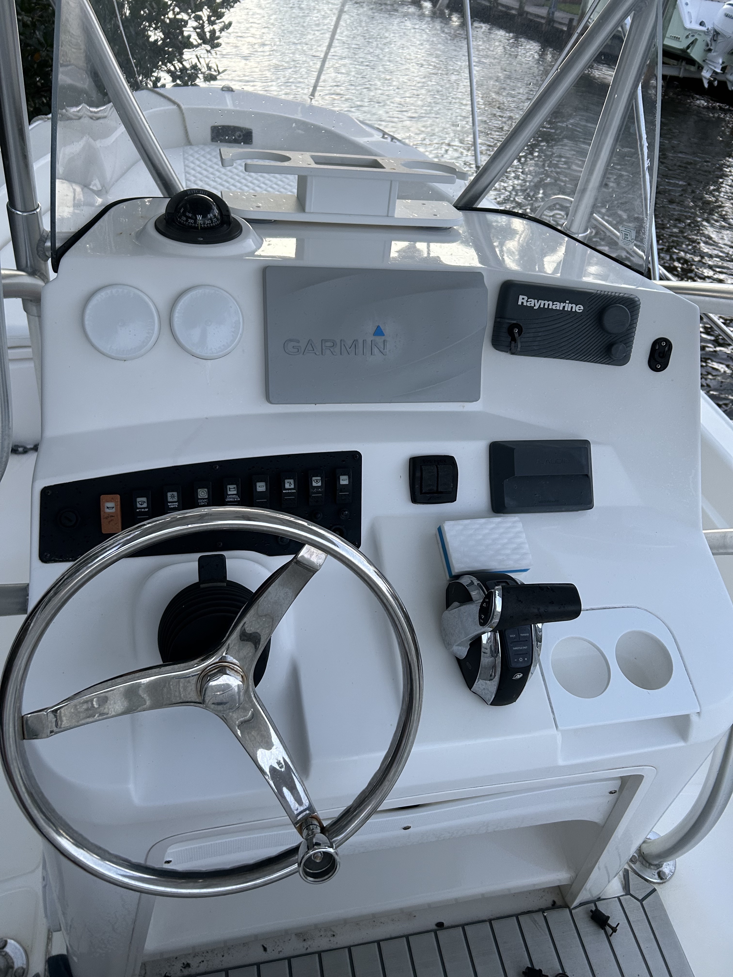 After: clean helm and cockpit