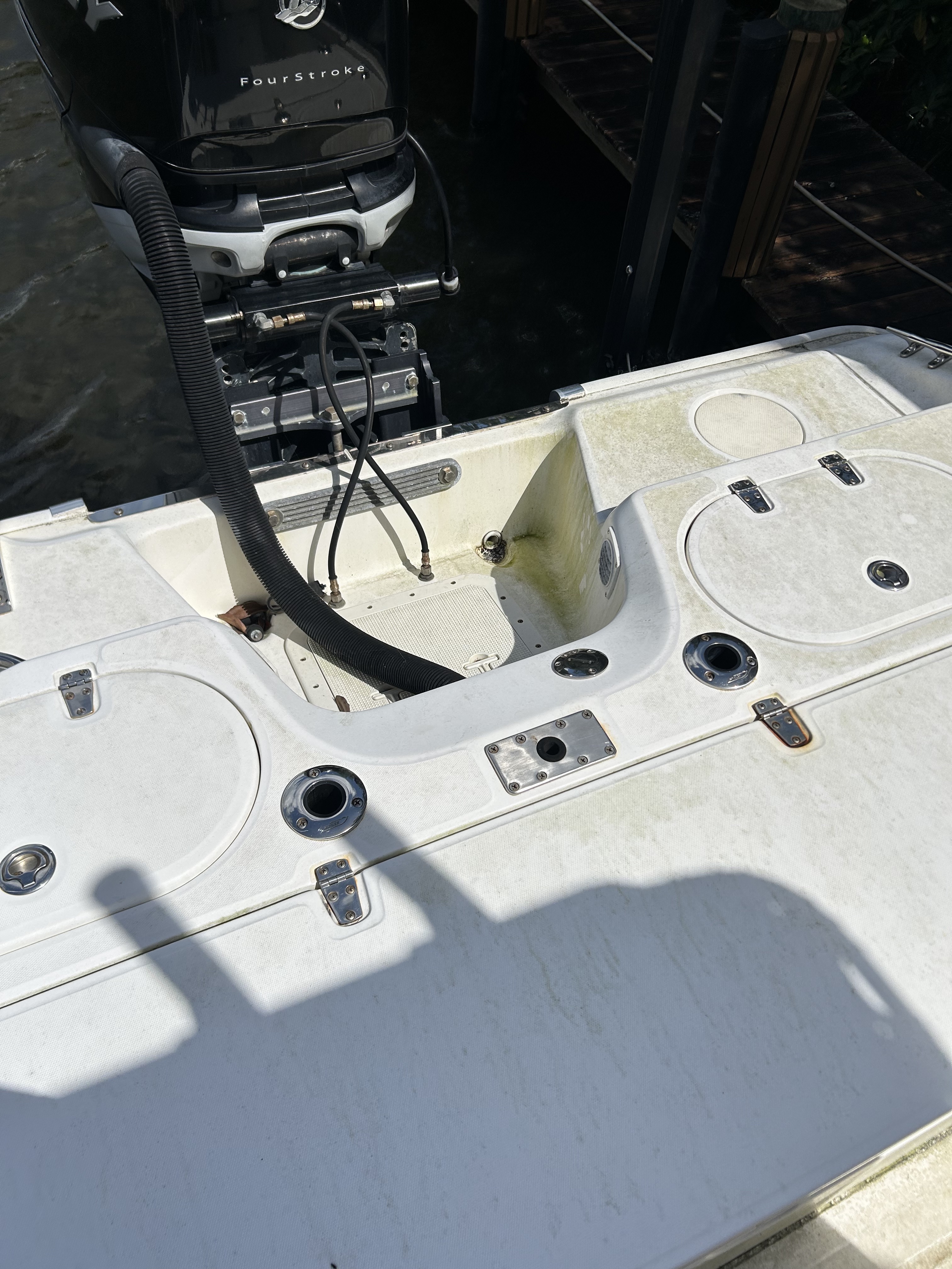 Before: algae on transom deck